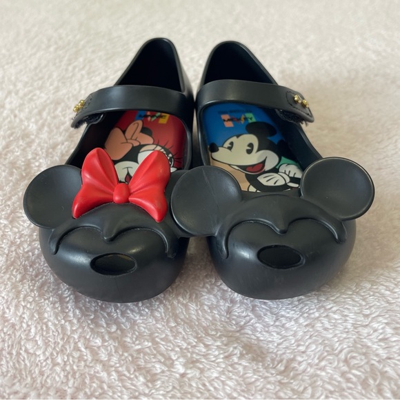 Mini Melissa Ultragirl Disney Mickey and Minnie Mouse Shoes Black size 9 - Picture 4 of 11